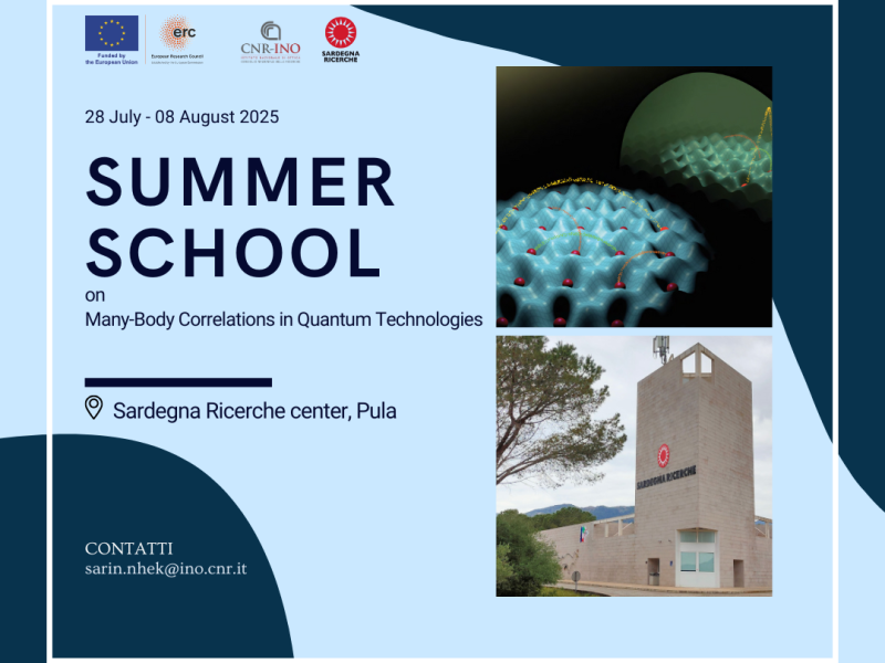 Summer school on Many body correlations in quantum technologies